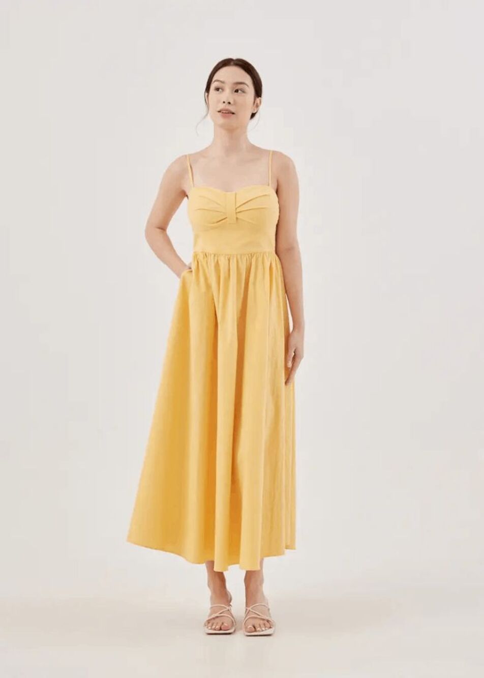 Love, Bonito Sunflower Yellow Maryn Padded Bustier Flare Dress Women's Size US 6
